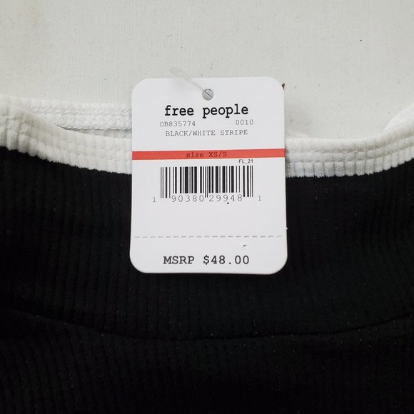 FREE PEOPLE HIGH FIVE STRIPED MOCK NECK TOP - Picture 6 of 6